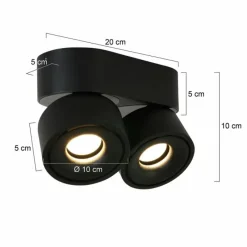 Luminaires Steinhauer Plafonnier Steinhauer Fez LED Noir, 2 lumières* Éclairage Led