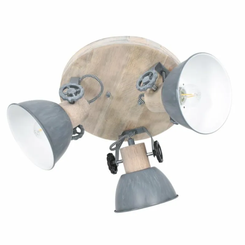Lampes Industrielles-Luminaires Steinhauer Plafonnier Steinhauer Gearwood Brun, Gris, 3 lumières