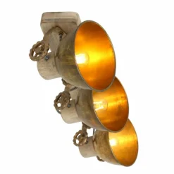 Lampes Industrielles-Luminaires Steinhauer Plafonnier Steinhauer Gearwood Bronze, Bois clair, 3 lumières