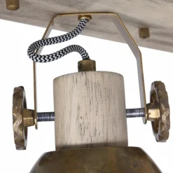 Lampes Industrielles-Luminaires Steinhauer Plafonnier Steinhauer Gearwood Bronze, Bois clair, 3 lumières