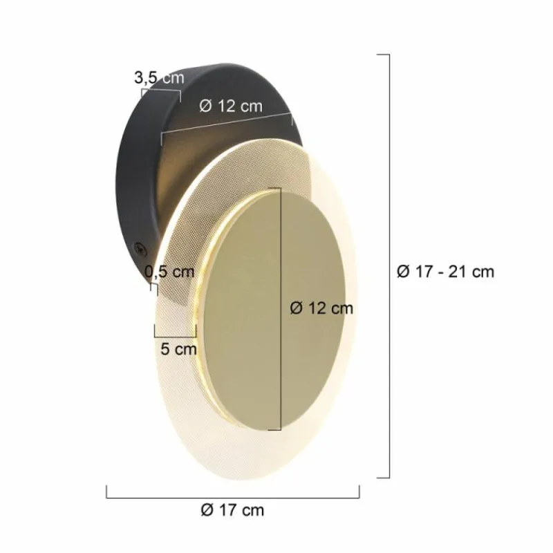 Lampes Dorées-Luminaires Steinhauer Plafonnier Steinhauer Lido LED Or, Noir, 1 lumière