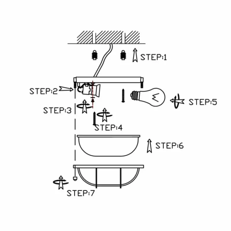 Luminaires Steinhauer Plafonnier Steinhauer Mexlite Gris, 1 lumière
