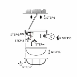Luminaires Steinhauer Plafonnier Steinhauer Mexlite Gris, 1 lumière