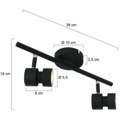 Luminaires Steinhauer Plafonnier Steinhauer Natasja LED Noir, 2 lumières* Éclairage Led