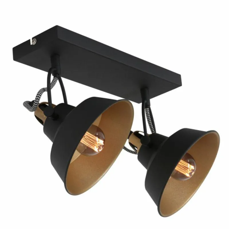Lampes Dorées-Luminaires Steinhauer Plafonnier Steinhauer Nové Or, Noir, 2 lumières