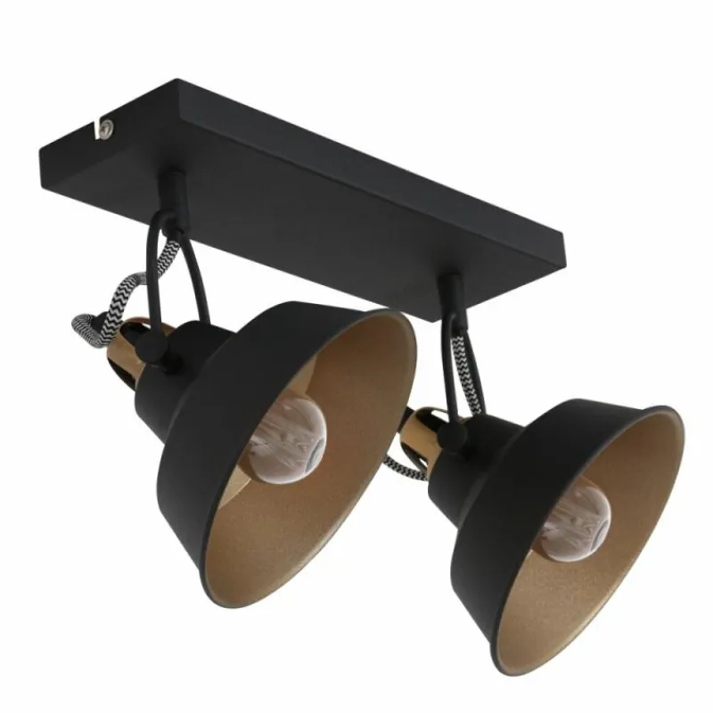 Lampes Dorées-Luminaires Steinhauer Plafonnier Steinhauer Nové Or, Noir, 2 lumières