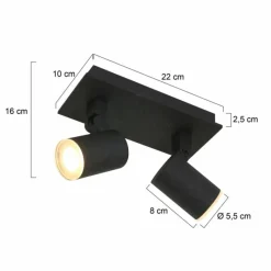 Luminaires Steinhauer Plafonnier Steinhauer Points noirs LED Noir, 2 lumières* Spots Et Projecteurs