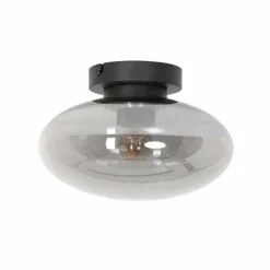 Suspension Verre Fumé-Luminaires Steinhauer Plafonnier Steinhauer Reflexion Noir, 1 lumière