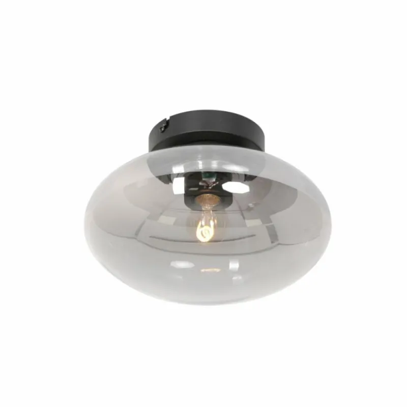 Suspension Verre Fumé-Luminaires Steinhauer Plafonnier Steinhauer Reflexion Noir, 1 lumière