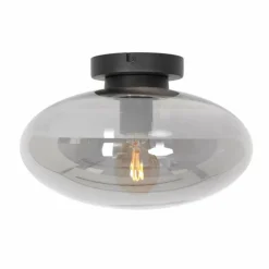 Suspension Verre Fumé-Luminaires Steinhauer Plafonnier Steinhauer Reflexion Noir, 1 lumière