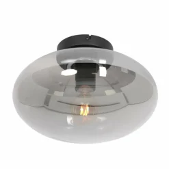 Suspension Verre Fumé-Luminaires Steinhauer Plafonnier Steinhauer Reflexion Noir, 1 lumière