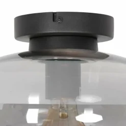 Suspension Verre Fumé-Luminaires Steinhauer Plafonnier Steinhauer Reflexion Noir, 1 lumière