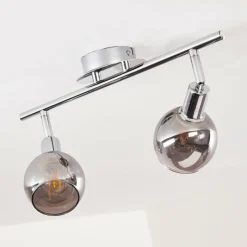 Suspension Verre Fumé-hofstein Plafonnier Stranderod Chrome, 2 lumières