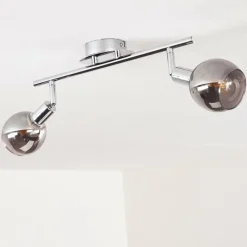 Suspension Verre Fumé-hofstein Plafonnier Stranderod Chrome, 2 lumières