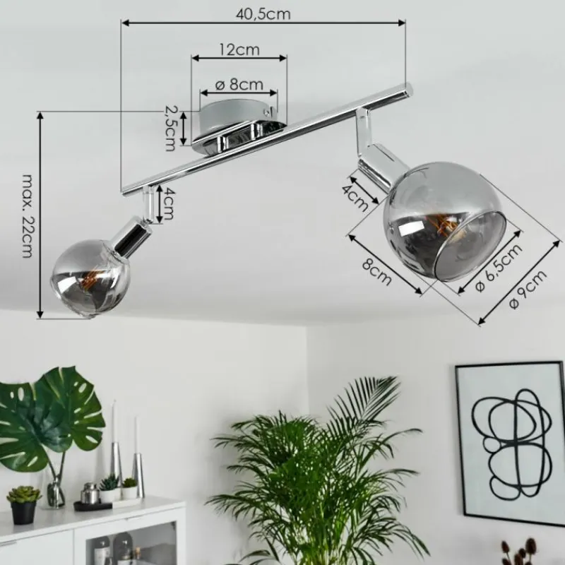 hofstein Plafonnier Stranderod Chrome, 2 lumières