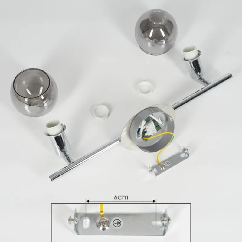 hofstein Plafonnier Stranderod Chrome, 2 lumières