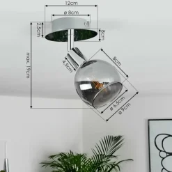 hofstein Plafonnier Stranderod Chrome, 1 lumière