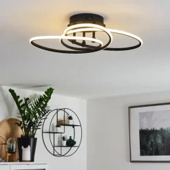 hofstein Plafonnier Sucre LED Noir, 4 lumières