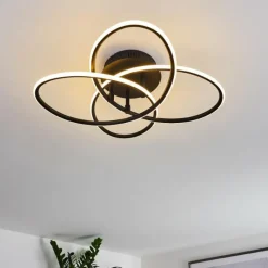 hofstein Plafonnier Sucre LED Noir, 4 lumières