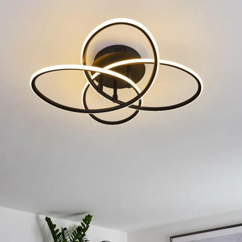 hofstein Plafonnier Sucre LED Noir, 4 lumières