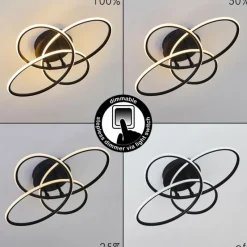 hofstein Plafonnier Sucre LED Noir, 4 lumières