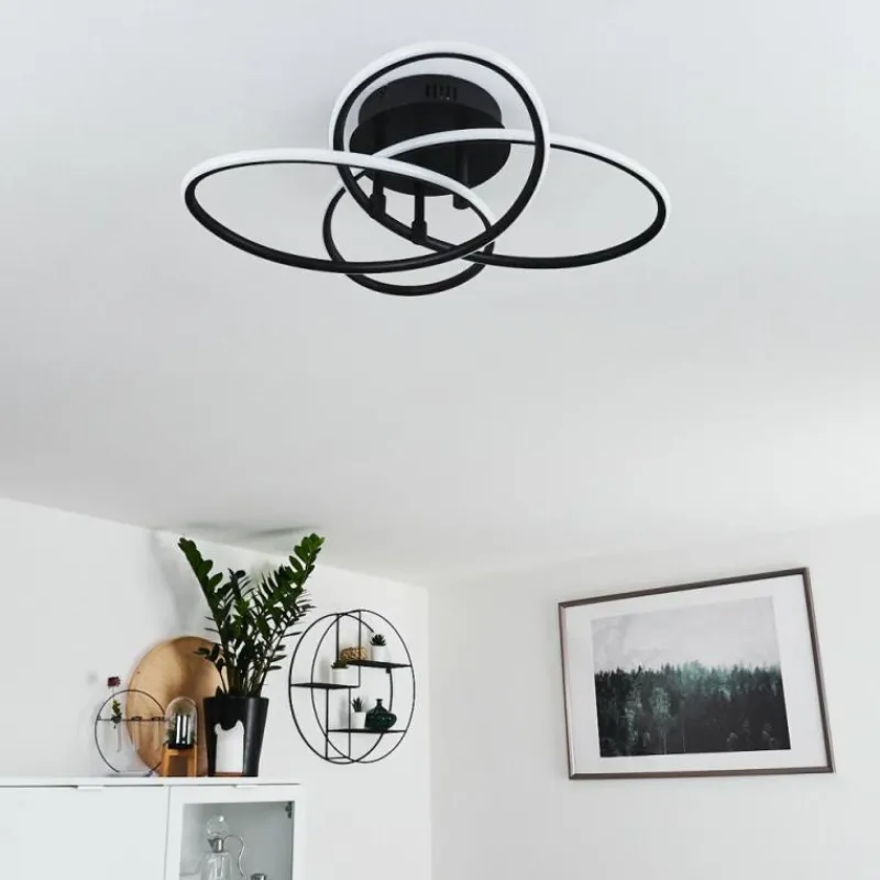 hofstein Plafonnier Sucre LED Noir, 4 lumières