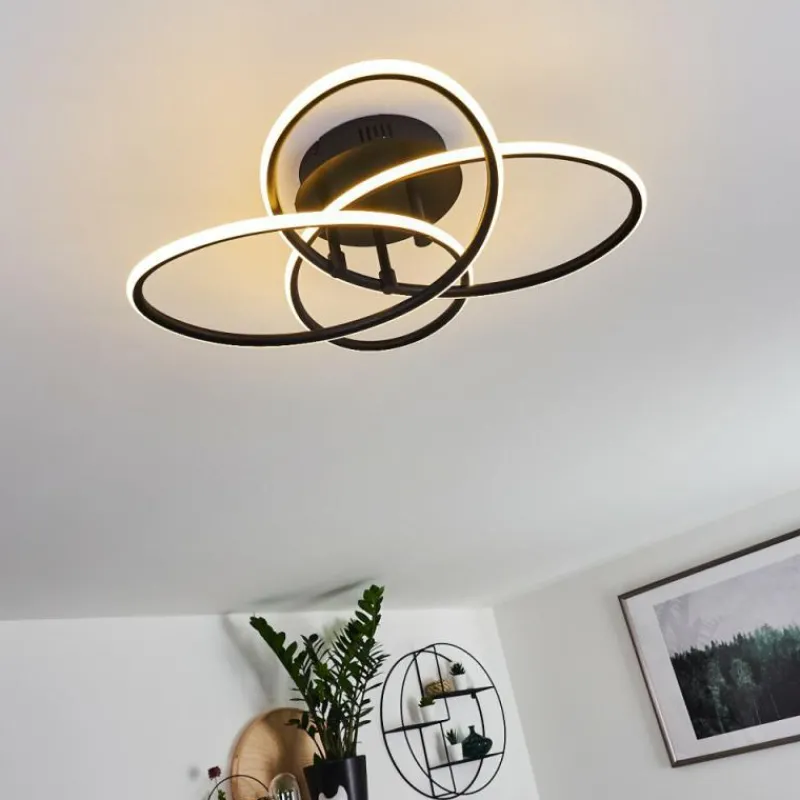 hofstein Plafonnier Sucre LED Noir, 4 lumières