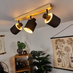 Lampes En Tissu-hofstein Plafonnier Sumlili Écru, Noir, 3 lumières