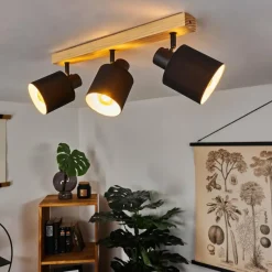 Lampes En Tissu-hofstein Plafonnier Sumlili Écru, Noir, 3 lumières