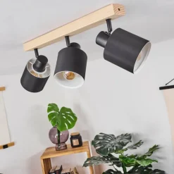 Lampes En Tissu-hofstein Plafonnier Sumlili Écru, Noir, 3 lumières