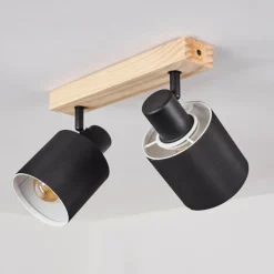 Lampes En Tissu-hofstein Plafonnier Sumlili Écru, Noir, 2 lumières