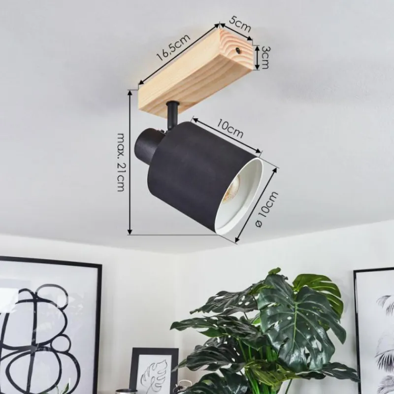 Lampes En Tissu-hofstein Plafonnier Sumlili Écru, Noir, 1 lumière