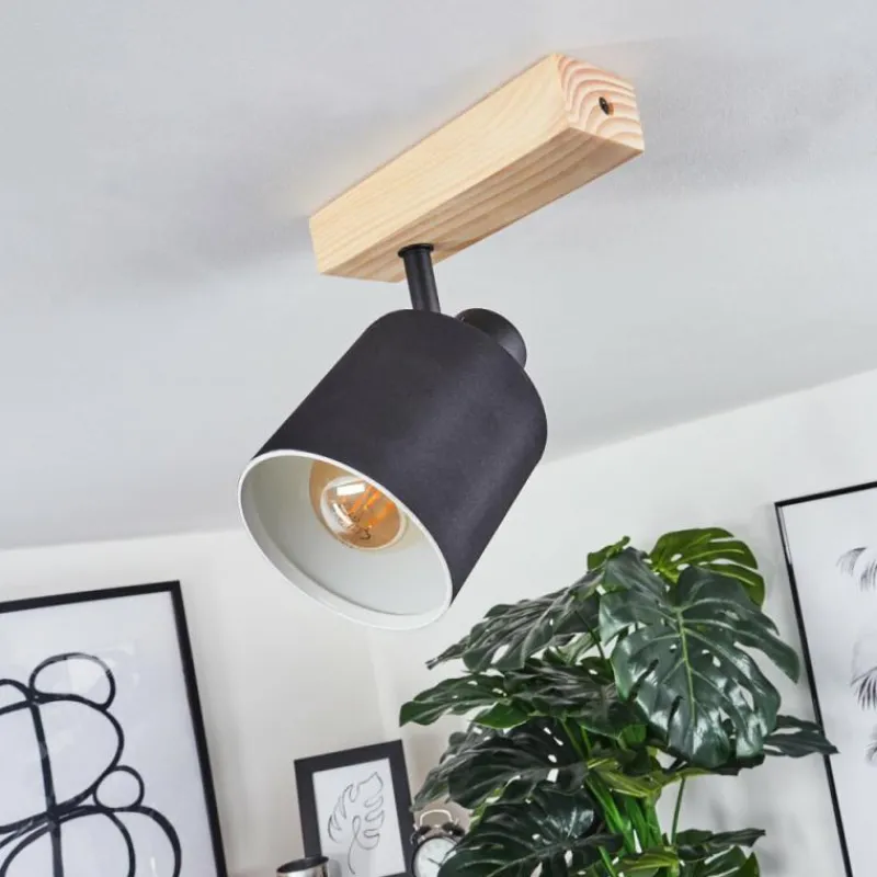 Lampes En Tissu-hofstein Plafonnier Sumlili Écru, Noir, 1 lumière