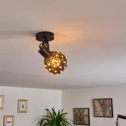 hofstein Plafonnier Sunasau Noir, 1 lumière* Spots Et Projecteurs