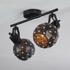 hofstein Plafonnier Sunasau Noir, 2 lumières