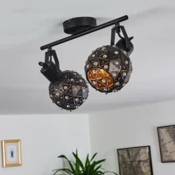 hofstein Plafonnier Sunasau Noir, 2 lumières