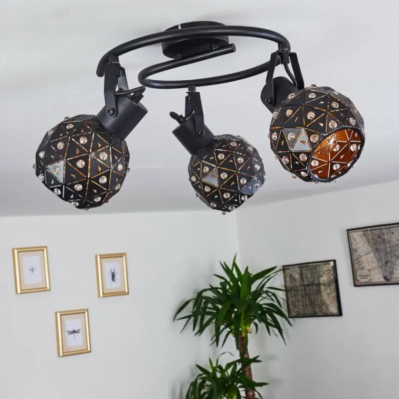 hofstein Plafonnier Sunasau Noir, 3 lumières