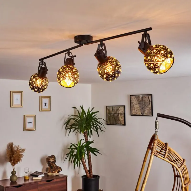 hofstein Plafonnier Sunasau Noir, 4 lumières