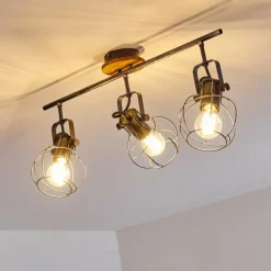 Lampes Vintages & Rétros-hofstein Plafonnier Sundsvall Bois foncé, Noir, 3 lumières