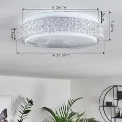 hofstein Plafonnier Suno LED Transparent, Blanc, 1 lumière