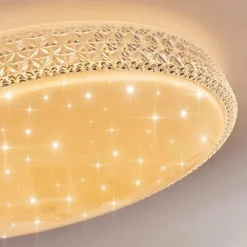 hofstein Plafonnier Suno LED Transparent, Blanc, 1 lumière, Télécommandes