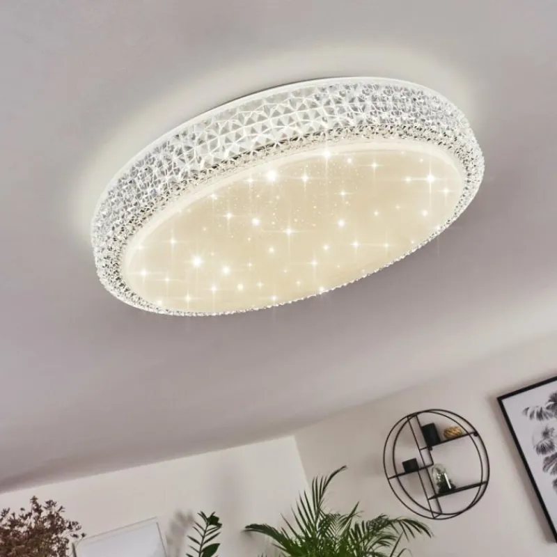 hofstein Plafonnier Suno LED Transparent, Blanc, 1 lumière