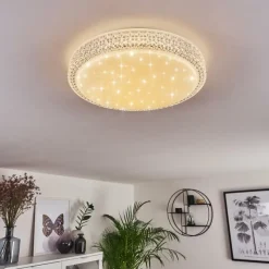 hofstein Plafonnier Suno LED Transparent, Blanc, 1 lumière