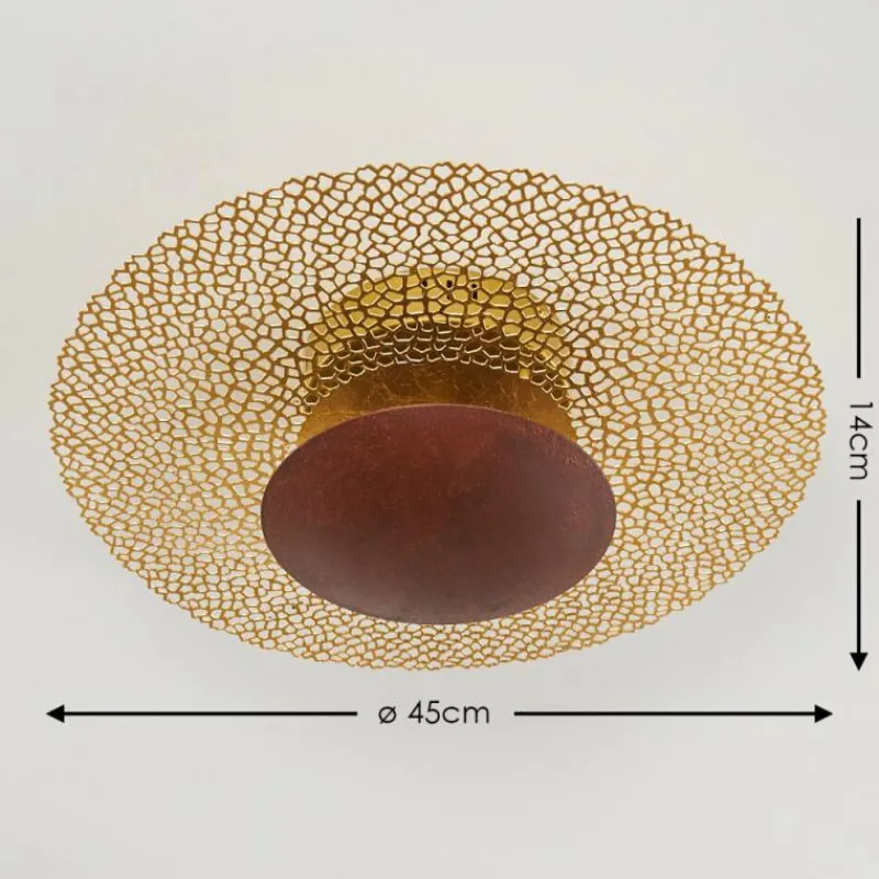 Lampes Dorées-hofstein Plafonnier Sunrise LED Or, Rouille, 1 lumière