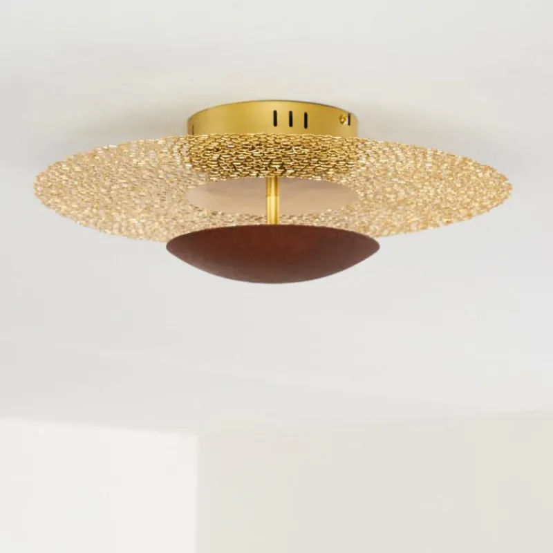 Lampes Dorées-hofstein Plafonnier Sunrise LED Or, Rouille, 1 lumière