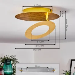 Lampes Dorées-hofstein Plafonnier Sunrise LED Or, 1 lumière