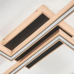 Lampes En Bois-hofstein Plafonnier Surisultana LED Bois clair, Noir, 2 lumières