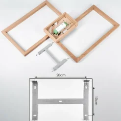 Lampes En Bois-hofstein Plafonnier Surisultana LED Bois clair, Noir, 2 lumières