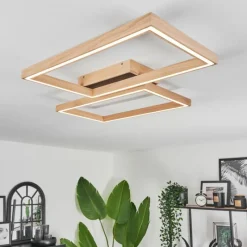 Lampes En Bois-hofstein Plafonnier Surisultana LED Bois clair, Noir, 2 lumières