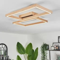 Lampes En Bois-hofstein Plafonnier Surisultana LED Bois clair, Noir, 2 lumières